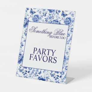 Something Blue Before I Do Floral Bridal Shower  Pedestal Sign