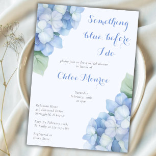 Something Blue Before I Do Floral Hydrangeas Invitation