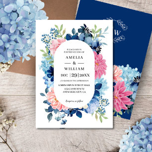 Something blue before i do floral Wedding  Invitation