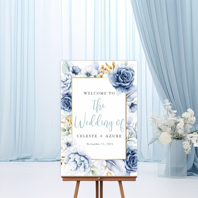 Something Blue Before I Do Floral Welcome Sign (Creator Uploaded)