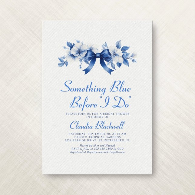 Something Blue Before I Do French Bridal Shower Invitation (Creator Uploaded)