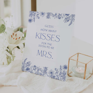 Something Blue Before I do Guess How Many Kisses Pedestal Sign