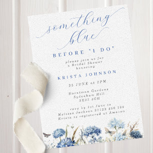 Something Blue Before I Do Hydrangea Bridal Shower Invitation