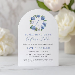Something Blue Before I Do Hydrangea Bridal Shower Invitation