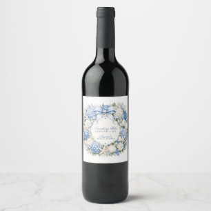 Something Blue Before I Do Hydrangea Bridal Shower Wine Label