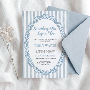 Something Blue Before I do Lace Bridal Shower  Invitation