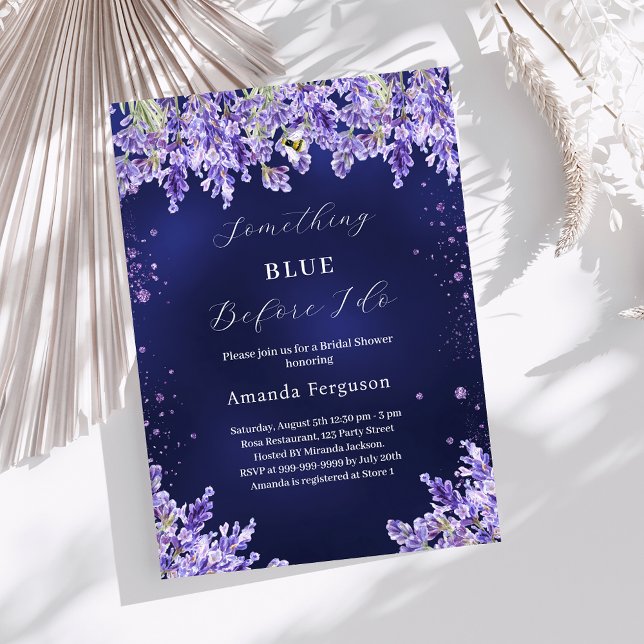 Something blue before I do lavender Bridal Shower Invitation (Creator Uploaded)