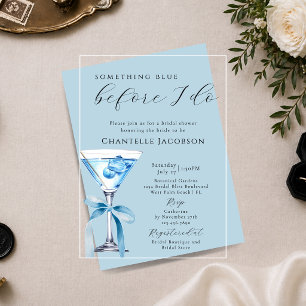 Something Blue Before I Do Martini Bridal Shower  Acrylic Invitations