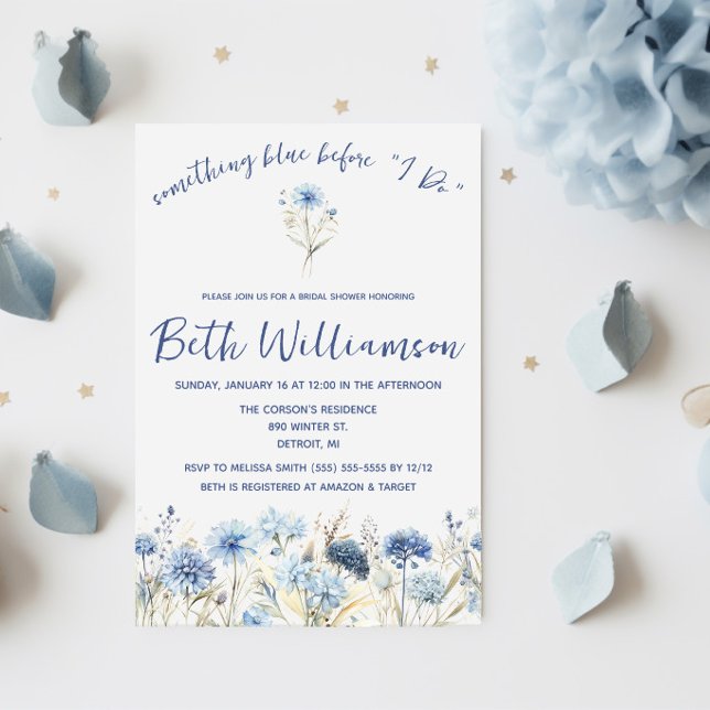 Something Blue before I Do! Modern Bridal Shower Invitation (Creator Uploaded)