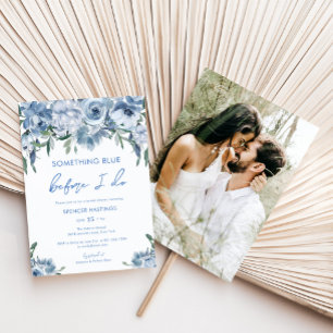 Something Blue Before I Do Photo Bridal Shower Invitation