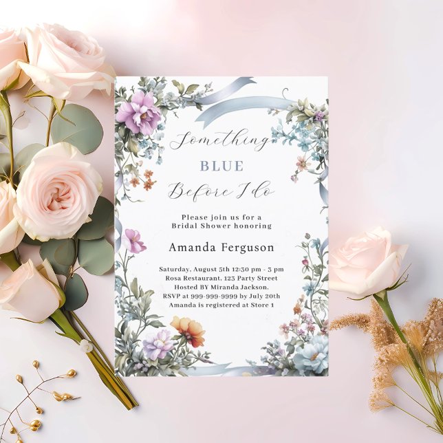 Something blue before I do pink Bridal Shower Invitation (Creator Uploaded)