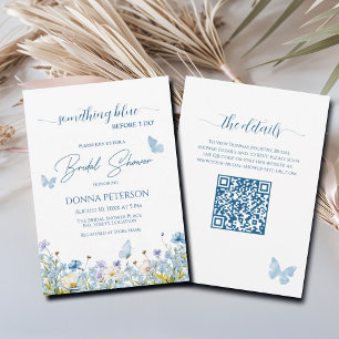 Something Blue before 'I do' QR Code Bridal Shower Invitation