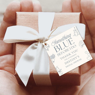Something Blue Before I Do Thank You Bridal Shower Favour Tags