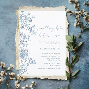 Something Blue Before I Do Theme Bridal Shower Invitation