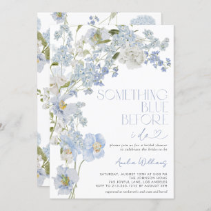 Something Blue Before I Do Watercolor Floral Invitation