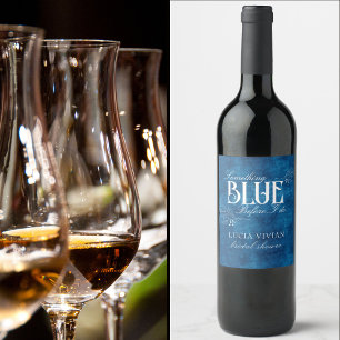 Something Blue Before I do White Floral Wine Label