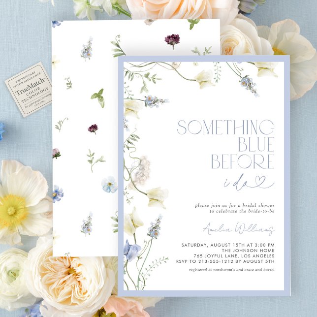 Something Blue Before I Do Wildflower Shower Invitation (Creator Uploaded)