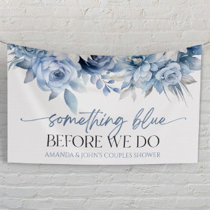 Something Blue Before We Do Floral Couples Shower Banner