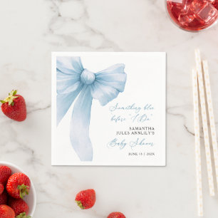 Something Blue Blue Bow Bridal Shower Napkin