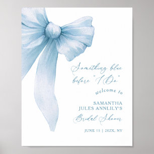Something Blue Blue Bow Bridal Shower Welcome Sign