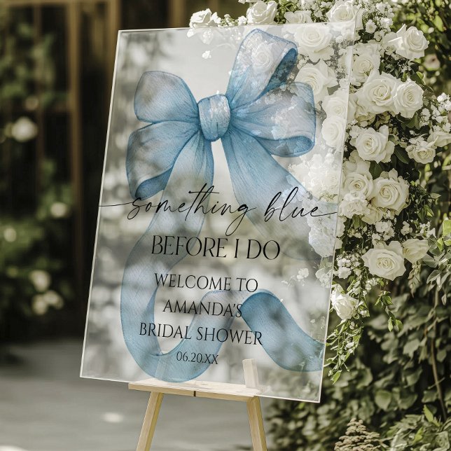 Something Blue Blue Bow Bridal Shower Welcome Sign (Creator Uploaded)