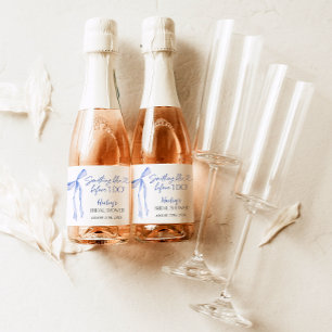 Something Blue Bow Bridal Shower, Bridal Brunch Sparkling Wine Label