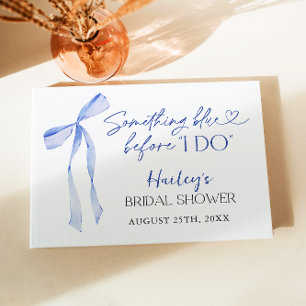 Something Blue Bow Bridal Shower Brunch Guest Book
