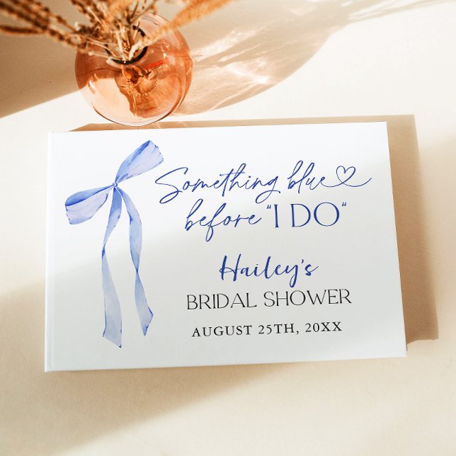 Something Blue Bow Bridal Shower Brunch Guest Book (Creator Uploaded)