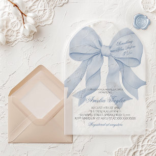 Something Blue Bow Bridal Shower Invitation