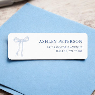 Something Blue Bow Bridal Shower Return Address