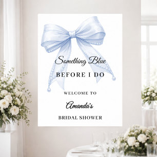 Something blue bow Bridal Shower welcome Poster