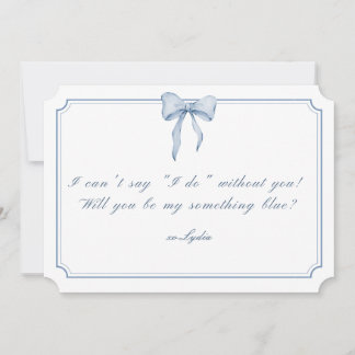 Something Blue Bow Invitation