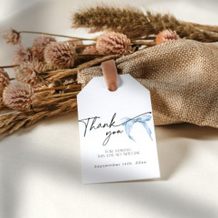 Something Blue Bow Tying Bridal Shower Gift Tag