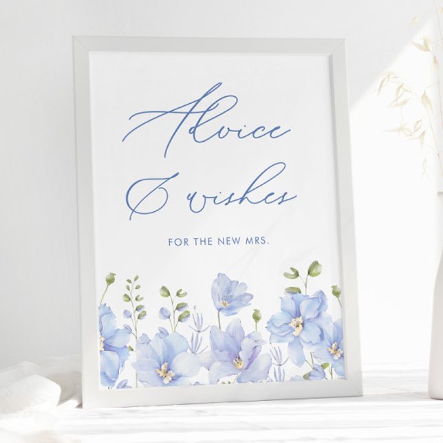 Something Blue Bridal Shower Advice & Wishes Poster (Creator Uploaded)