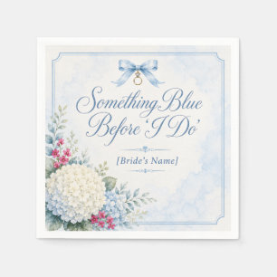 Something Blue Bridal Shower Blue Hydrangea Napkin