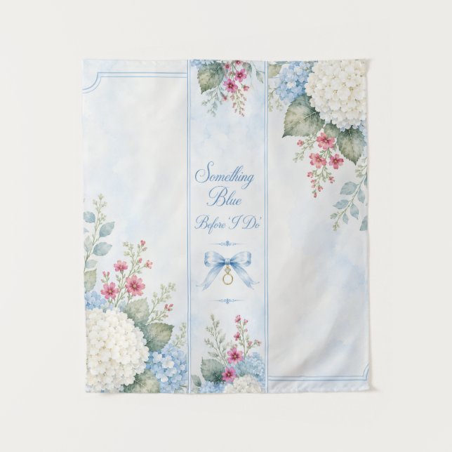 something blue bridal shower candle favour tapestry (Front)