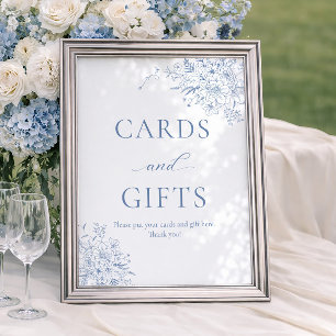Something Blue Bridal Shower Cards and Gifts Poster