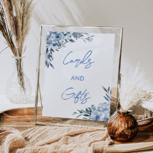 Something Blue Bridal Shower Cards and Gifts Sign