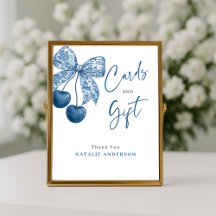 Something Blue Bridal Shower Cards & Gift Sign