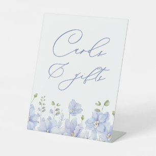 Something Blue Bridal Shower Cards & Gifts Pedestal Sign