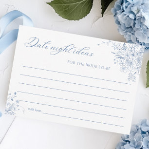 Something Blue Bridal Shower Date Night Ideas Card