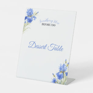 Something Blue Bridal Shower Dessert Table Pedestal Sign