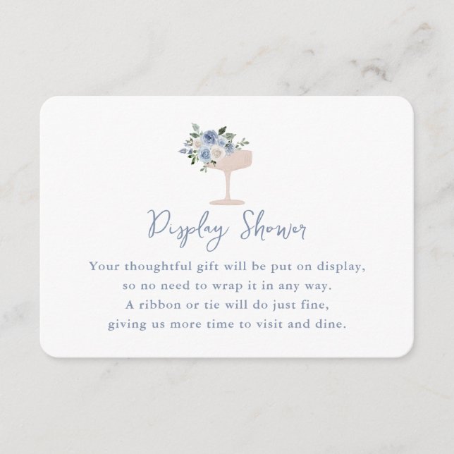 Something Blue bridal shower display shower card (Front)