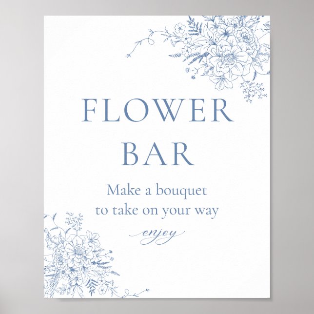 Something Blue Bridal Shower Flower bar Poster (Front)