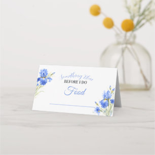 Something Blue Bridal Shower Food Labels Tent Card