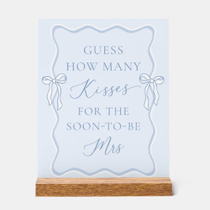 Something Blue Bridal Shower Guess How Many Kisses Acrylic Sign