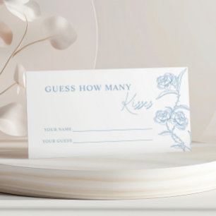 Something Blue Bridal Shower Guess How Many Kisses Enclosure Card