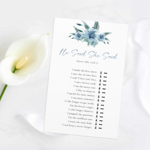 Something Blue Bridal Shower He Said She Said