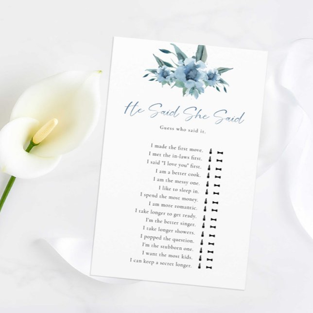 Something Blue Bridal Shower He Said She Said (Creator Uploaded)