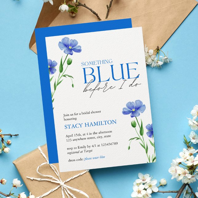 Something Blue Bridal Shower Invitation (Creator Uploaded)